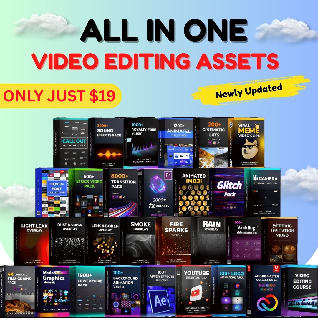 All-in-One Video Editing Assets Bundle Pack